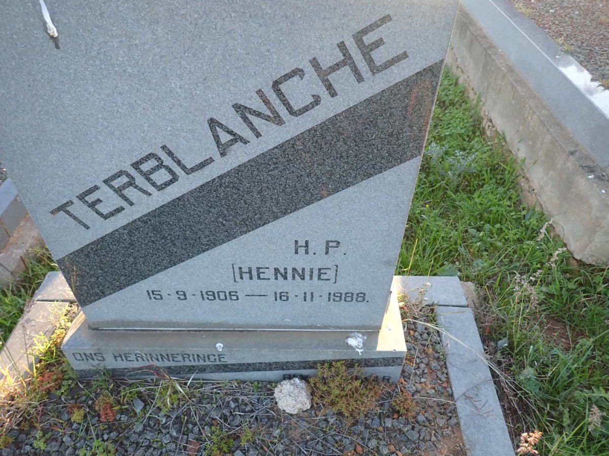 TERBLANCHE H.P. 1906-1988