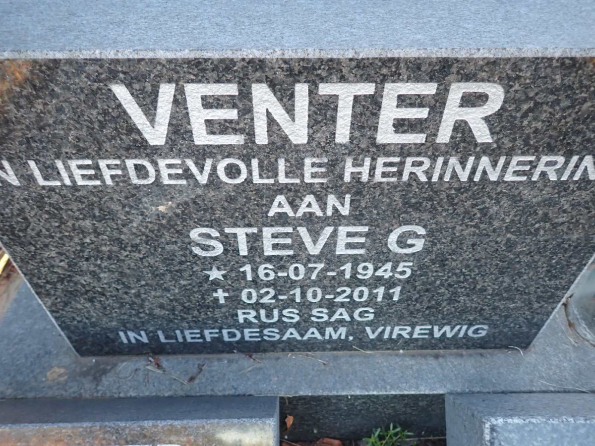 VENTER Steve G. 1945-2011