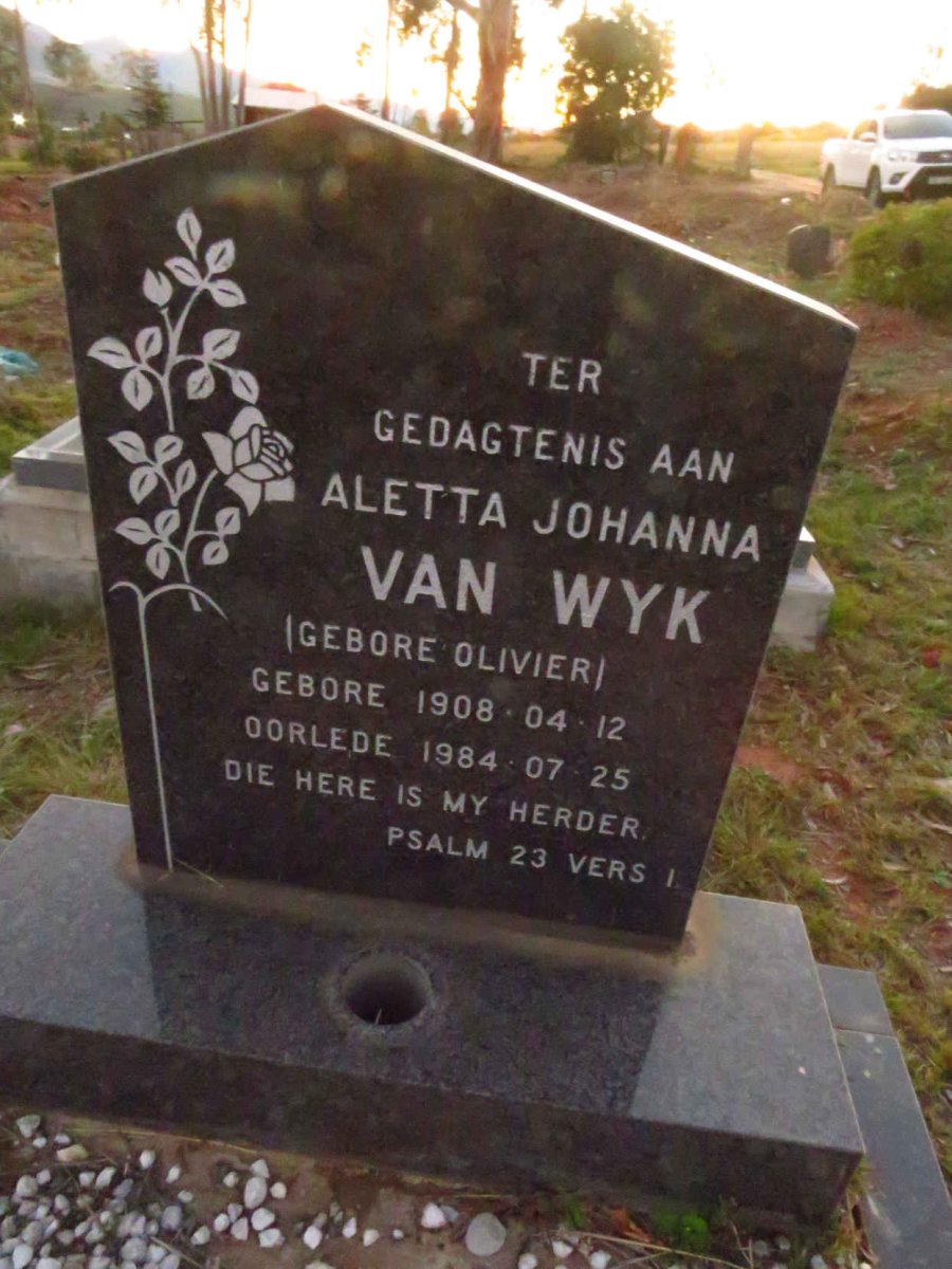 WYK Aletta Johanna, van nee OLIVIER 1908-1984