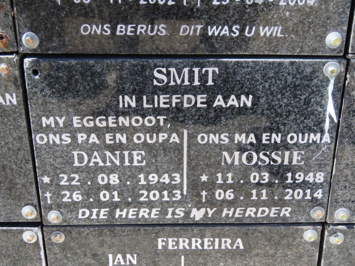 SMIT Danie 1943-2013 &amp; Mossie 1948-2014