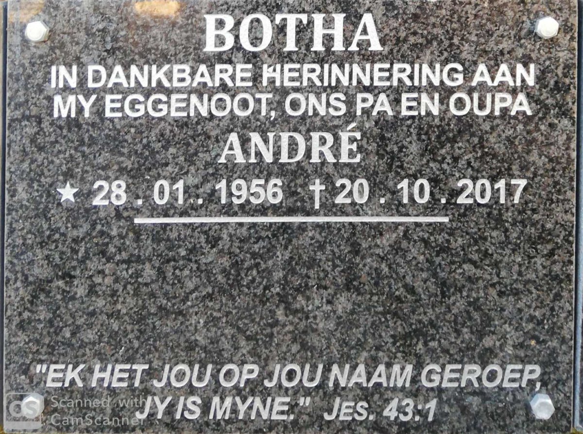BOTHA Andre 1956-2017