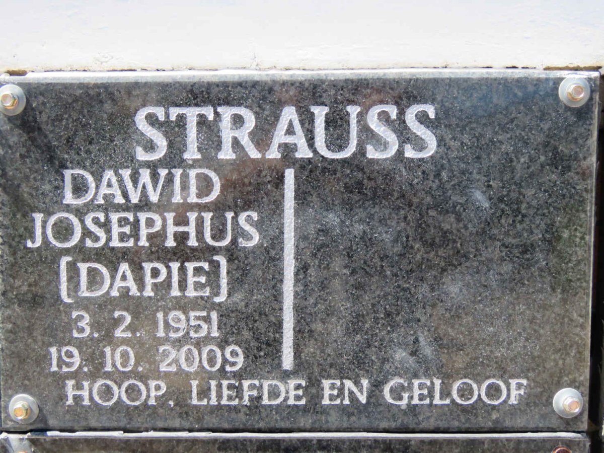 STRAUSS Dawid Josephus 1951-2009