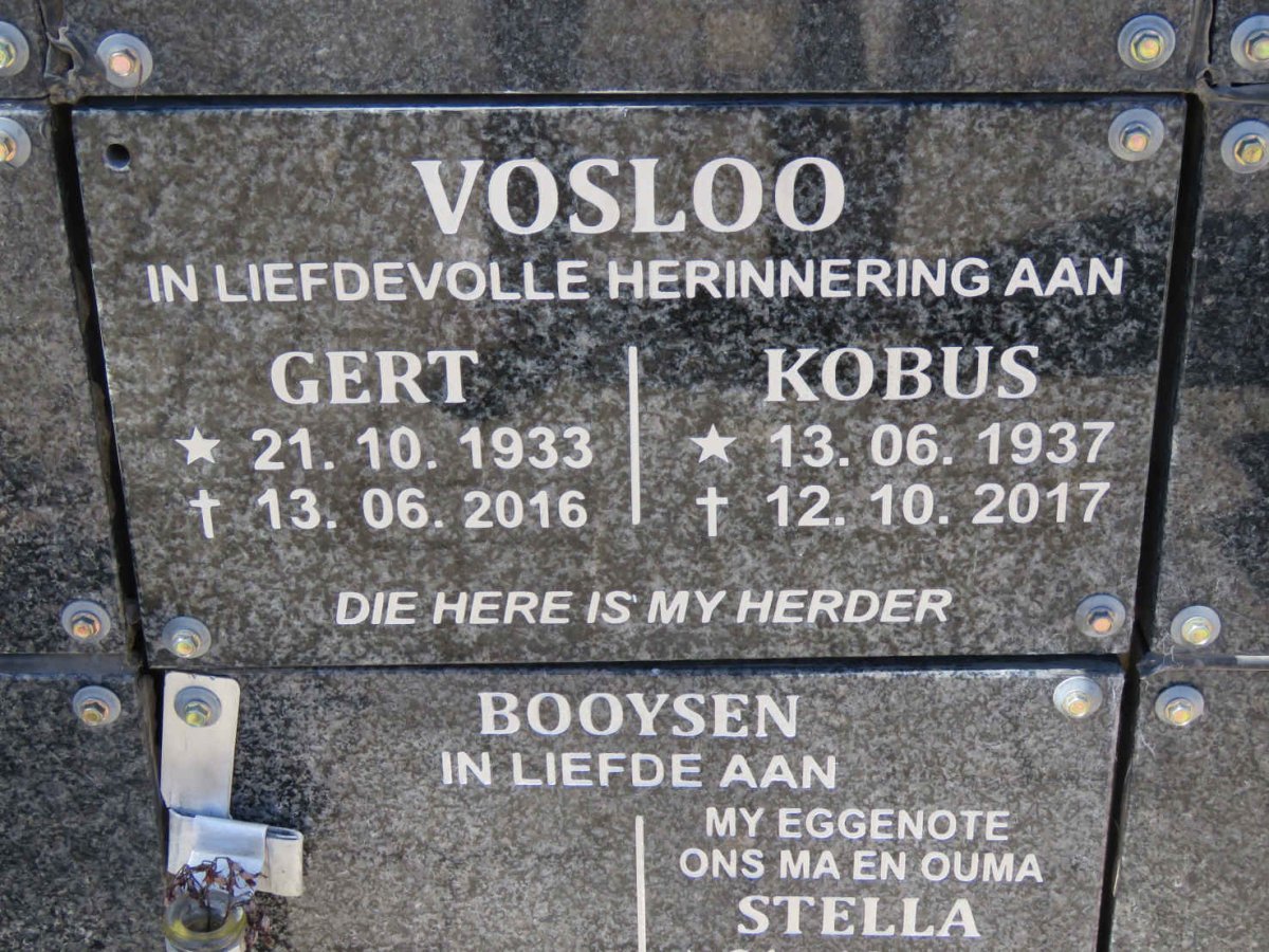 VOSLOO Gert 1933-2016 :: VOSLOO Kobus 1937-2017