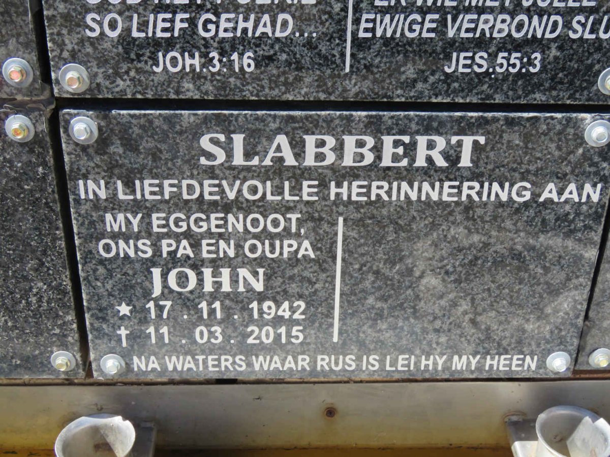 SLABBERT John 1942-2015