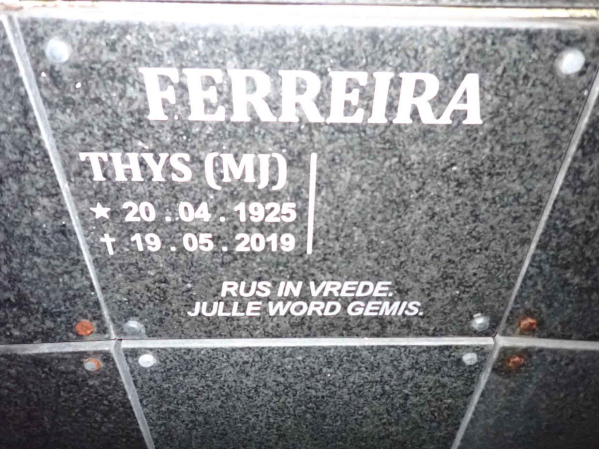 FERREIRA M.J. 1925-2019