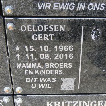 OELOFSEN Gert 1966-2016