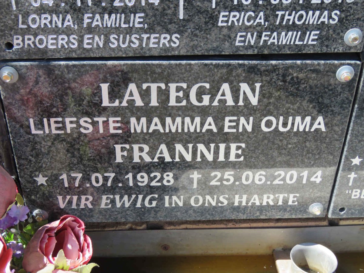 LATEGAN Frannie 1928-2014