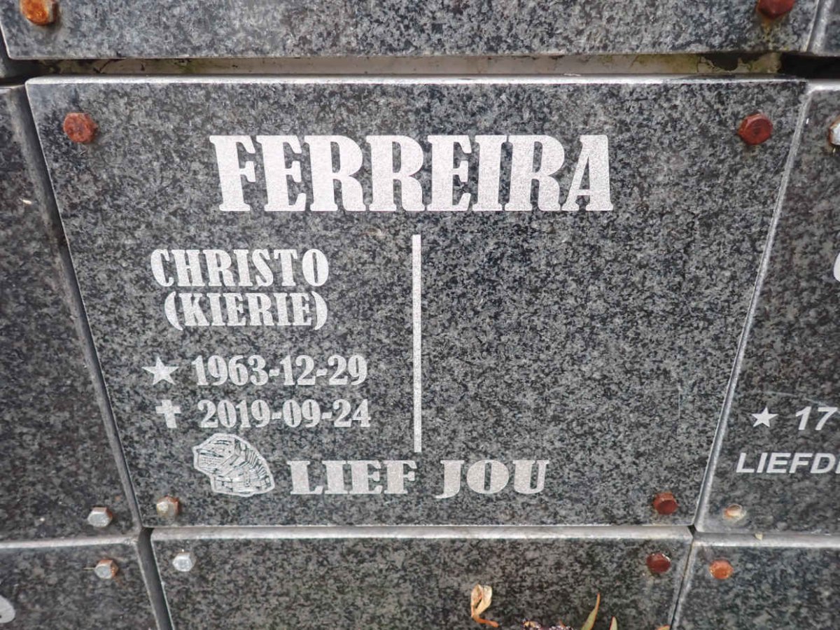 FERREIRA Christo 1963-2019