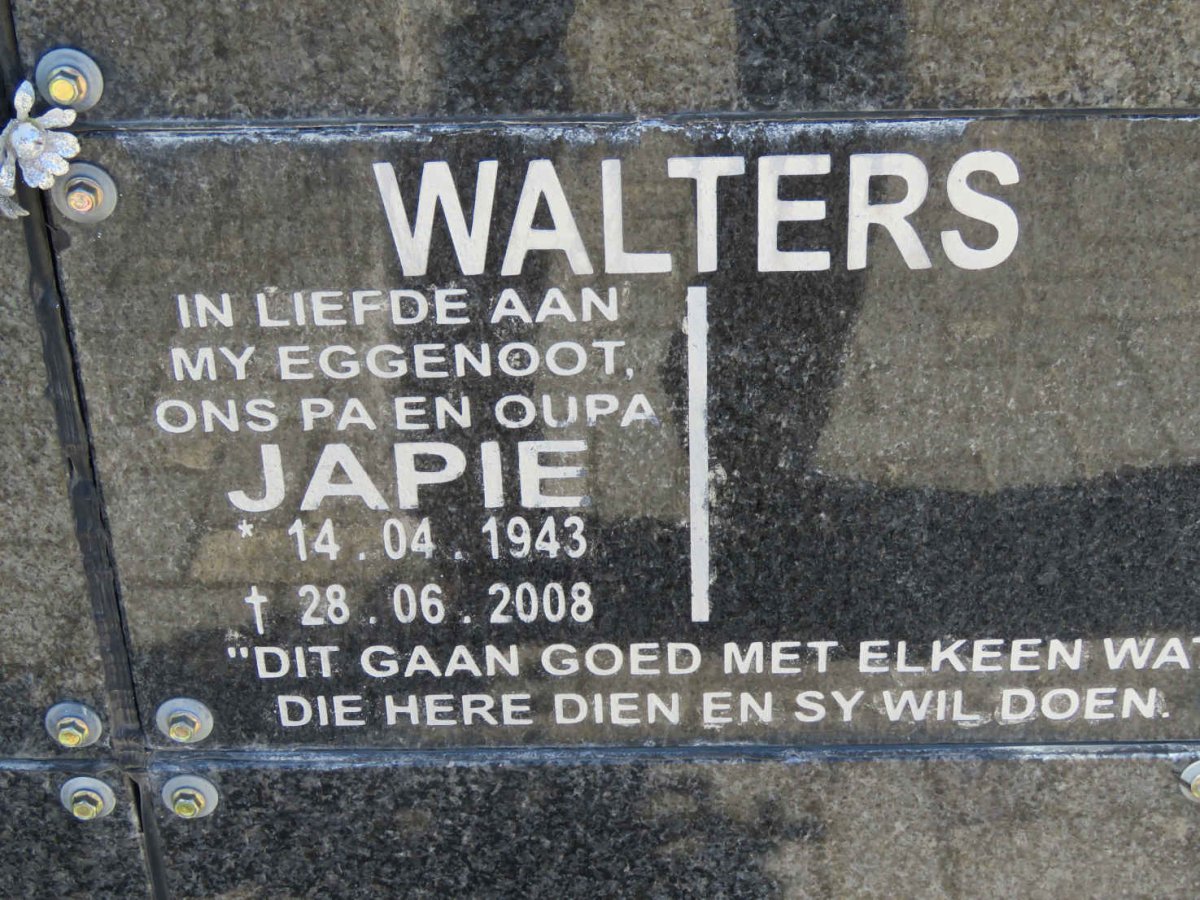WALTERS Japie 1943-2008