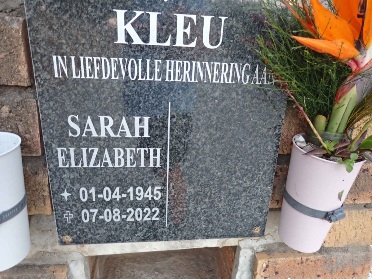 KLEU Sarah Elizabeth 1945-2022