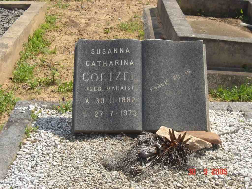 COETZEE Susanna Catharina nee MARAIS 1882-1973