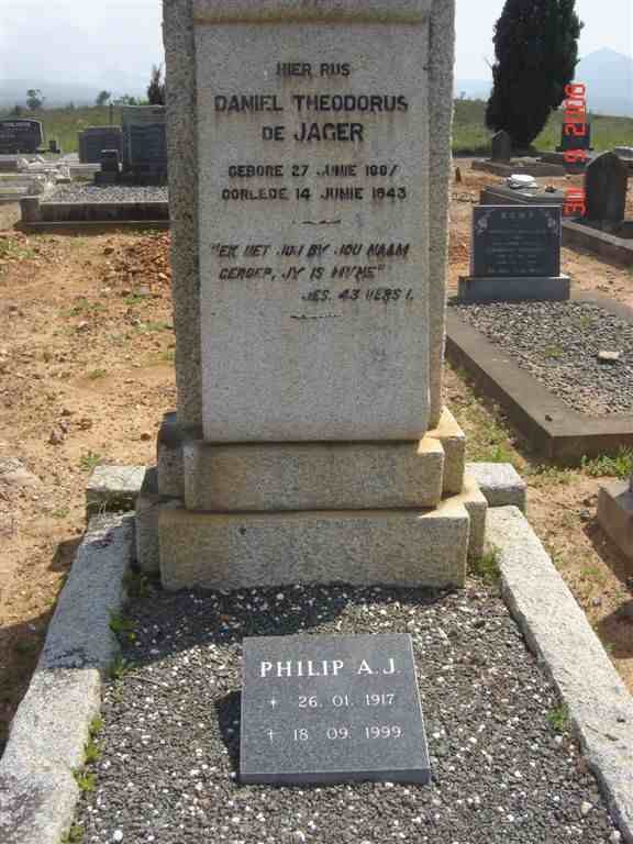 JAGER Daniel Theodorus. de 1887-1943 :: DE JAGER Phillip A.J. 1917-1999