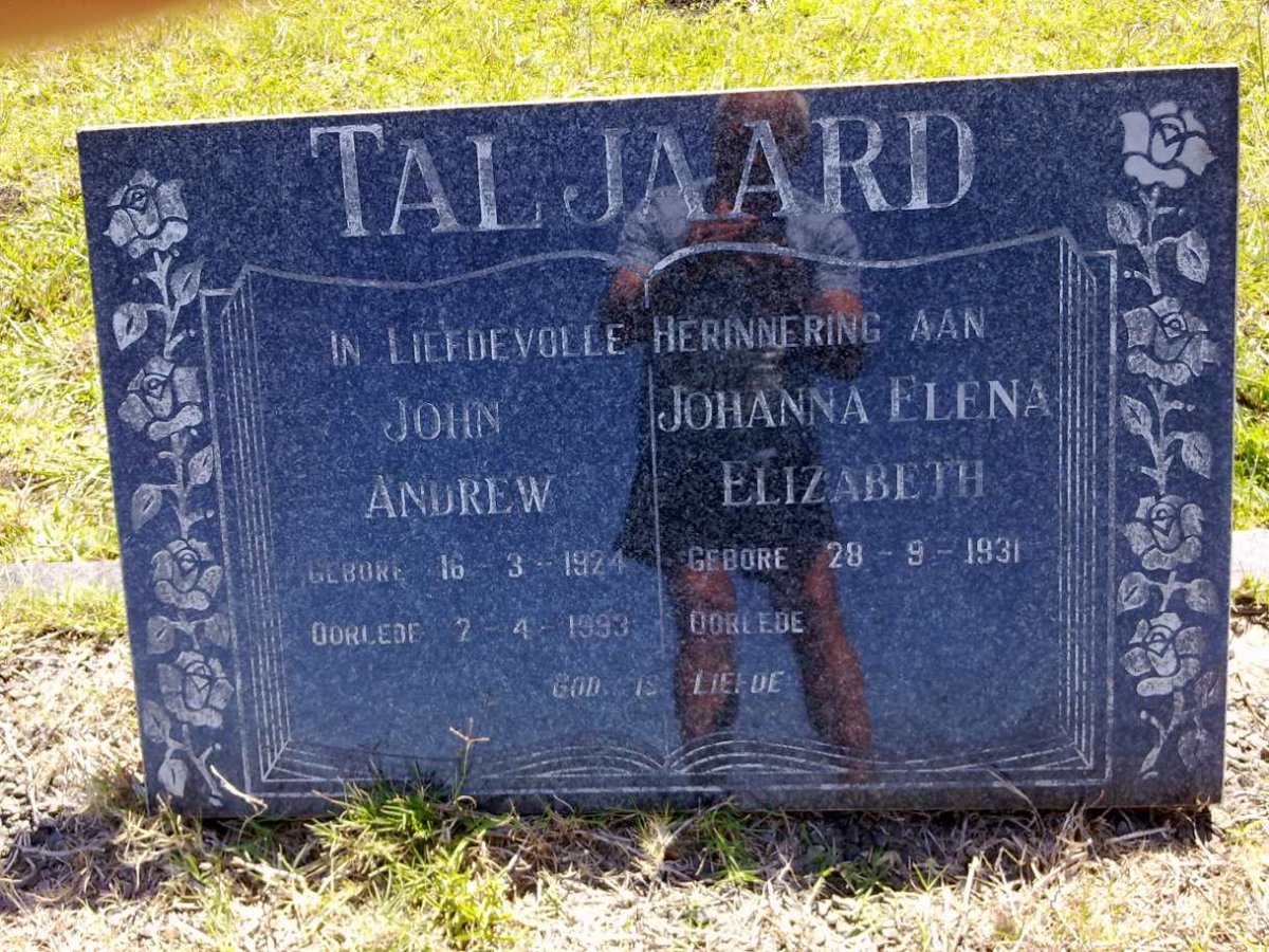 TALJAARD John Andrew 1924-1993 &amp; Johanna Elena Elizabeth 1931-