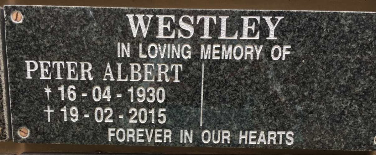 WESTLEY Peter Albert 1930-2015