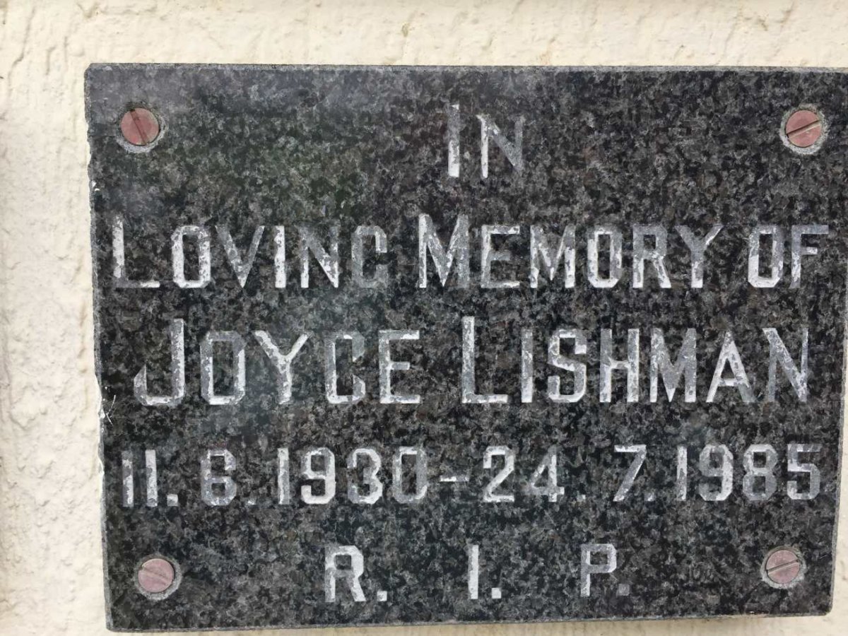 LISHMAN Johanna Louise nee STEYN 1930-1985