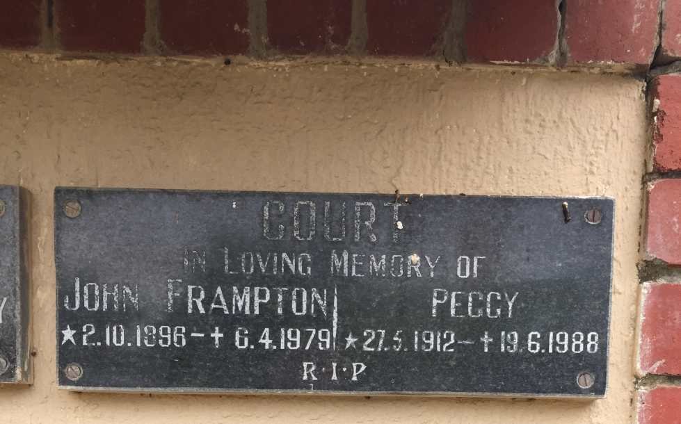 COURT John Frampton 1896-1979 &amp; Peggy 1912-1988