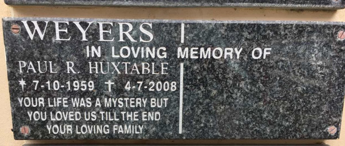 WEYERS Paul R. Huxtable 1959-2008
