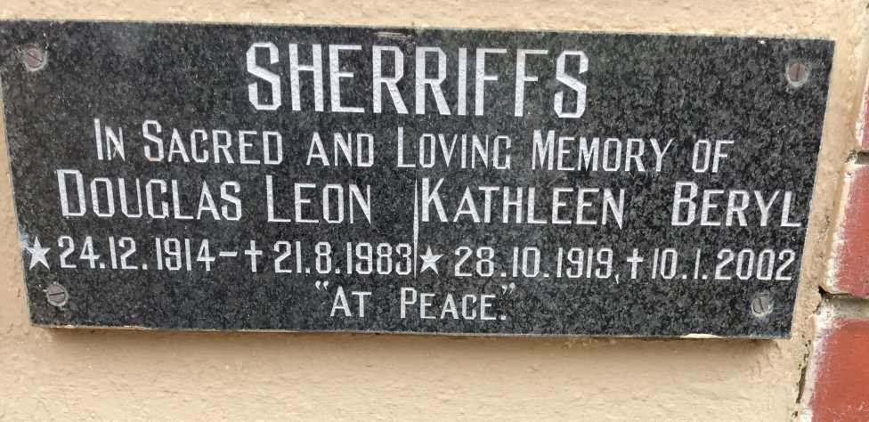 SHERRIFFS Douglas Leon 1914-1983 &amp; Kathleen Beryl 1919-2002