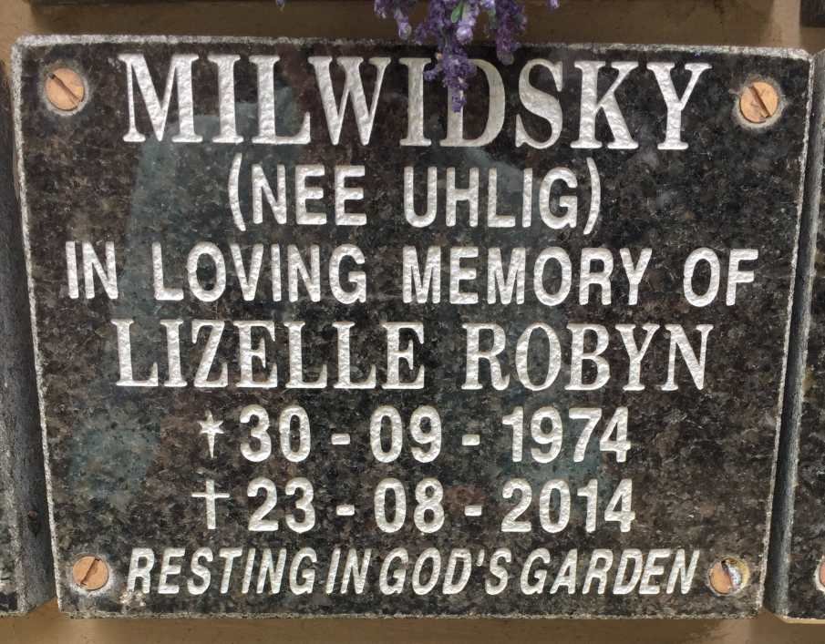 MILWIDSKY Lizelle Robyn nee UHLIG 1974-2014