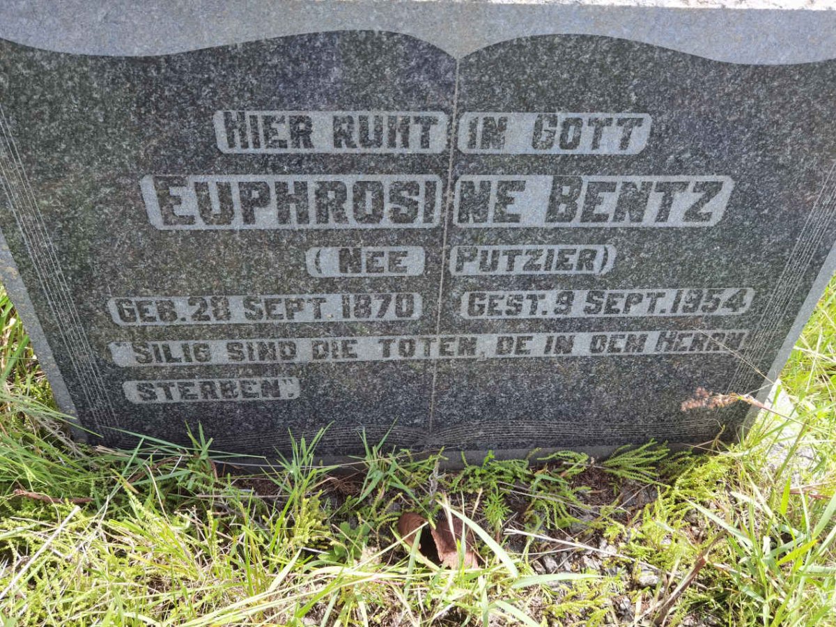 BENTZ Euphrosine nee PUTZIER 1870-1954