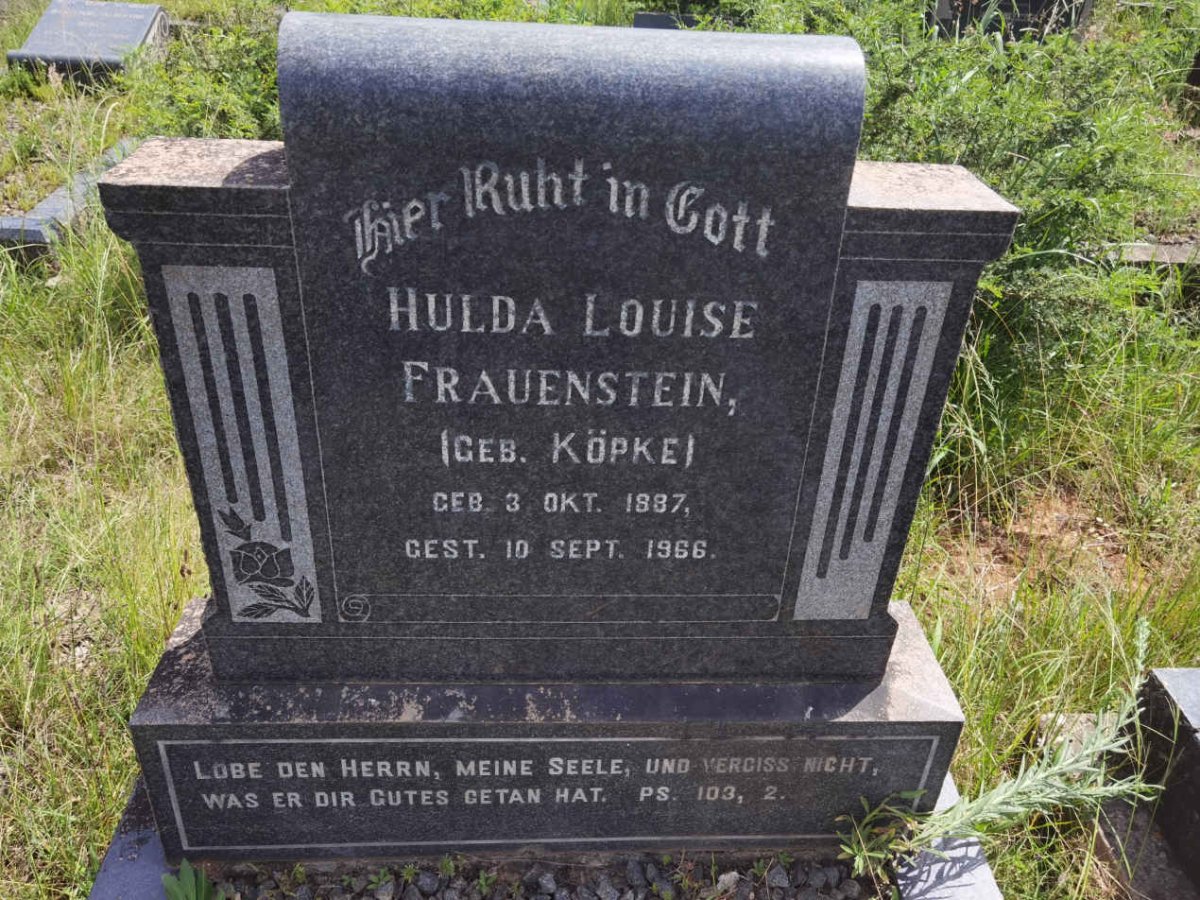 FRAUENSTEIN Hulda Louise nee KOPKE 1887-1966
