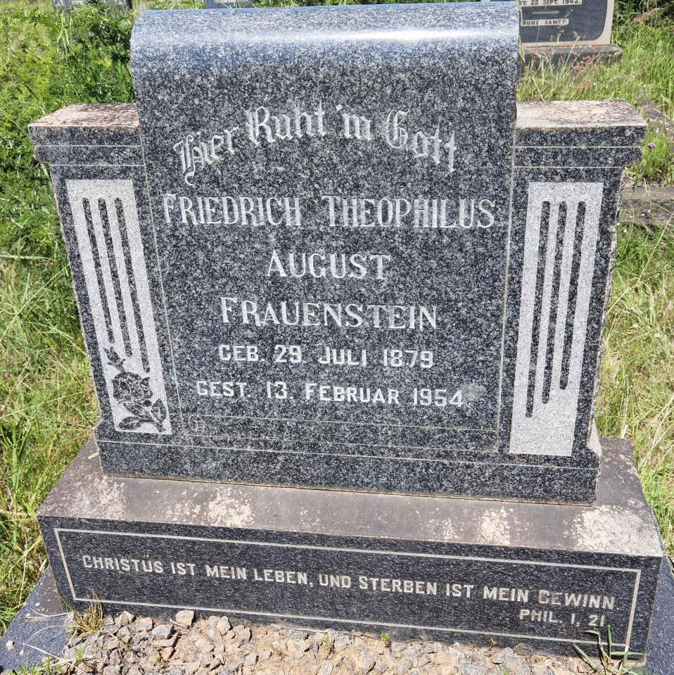 FRAUENSTEIN Friedrich Theophilus August 1879-1954
