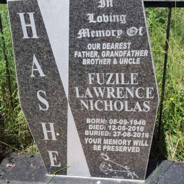 HASHE Fuzile Lawrence Nicholas 1946-2016