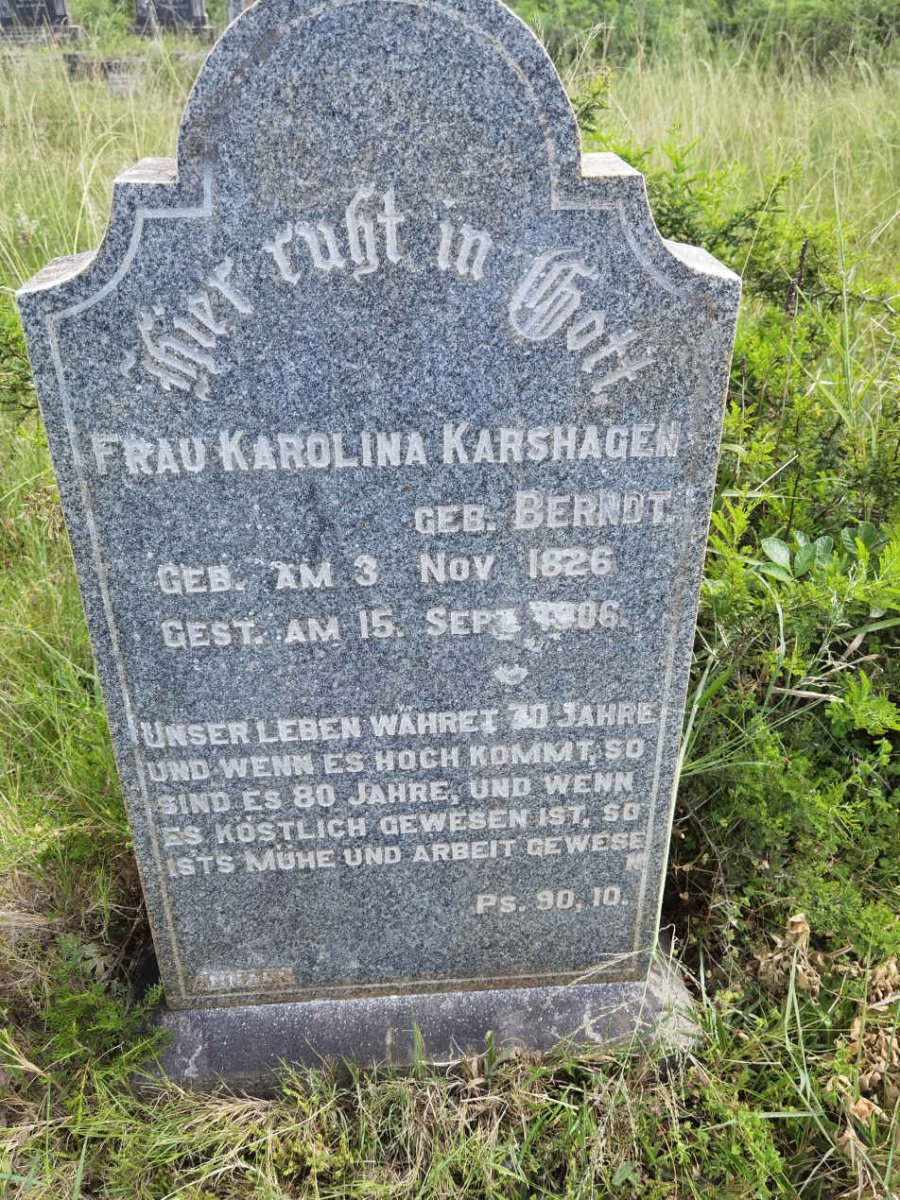 KARSHAGEN Karolina nee BERNDT 1826-1906