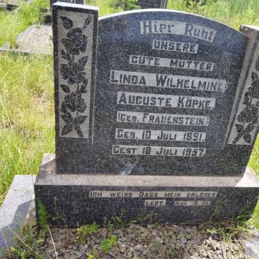 KOPKE Linda Wilhelmine Auguste nee FRAUENSTEIN 1891-1957