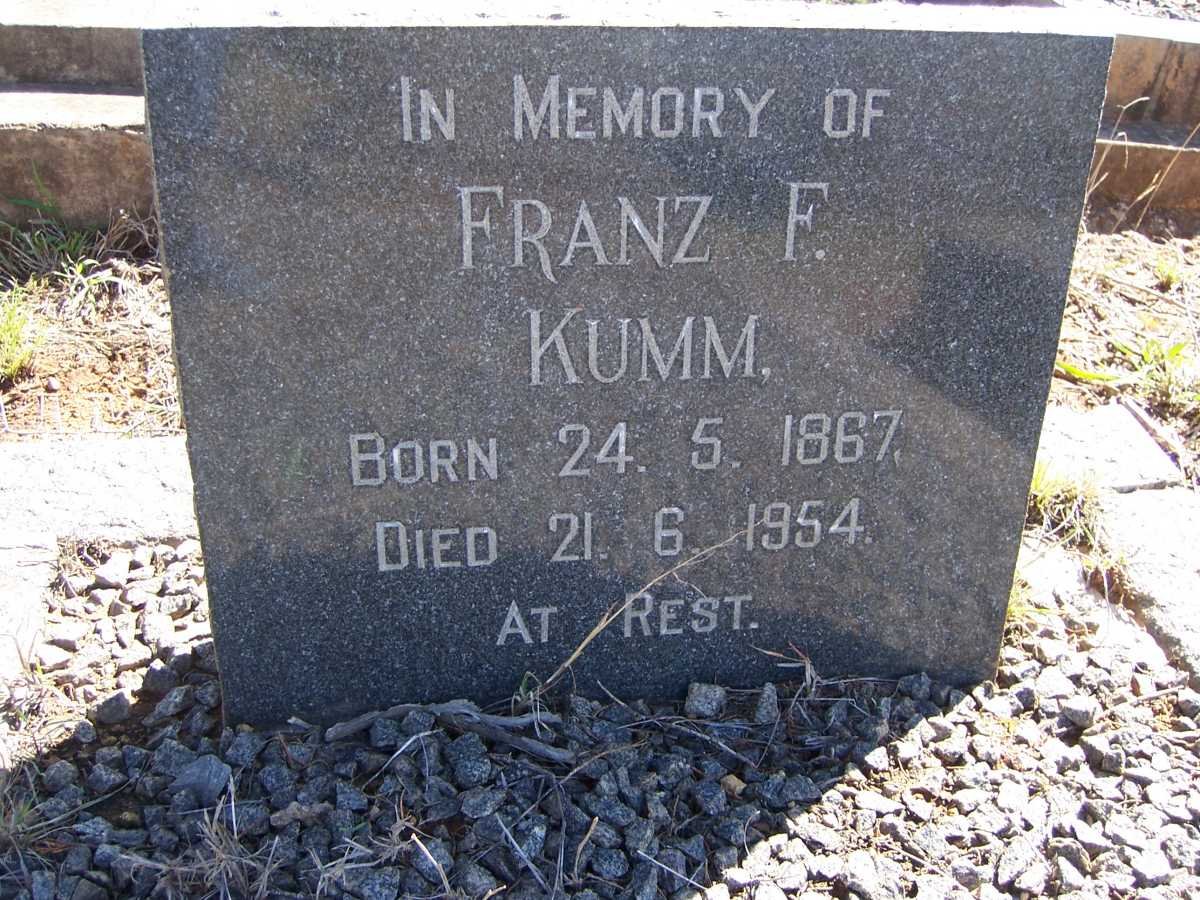KUMM Franz F. 1867-1954