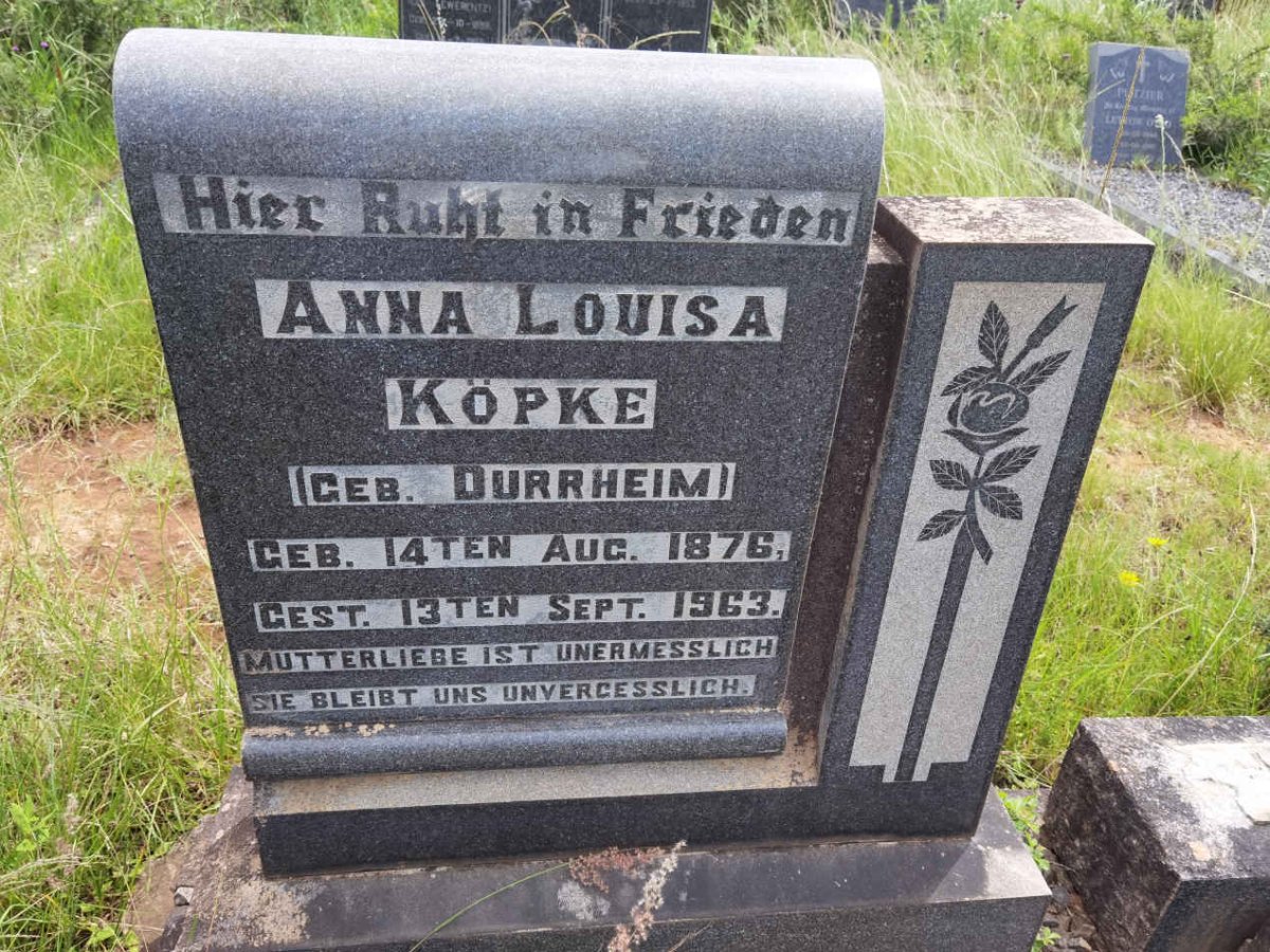 KOPKE Anna Louisa nee DURRHEIM 1876-1963