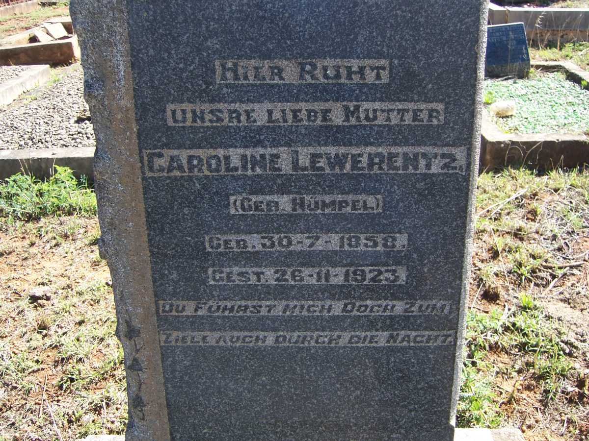 LEWERENTZ Caroline nee HUMPEL 1858-1923
