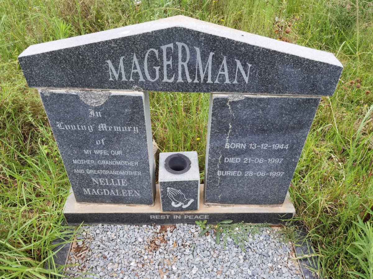 MAGERMAN Nellie Magdaleen 1944-1997