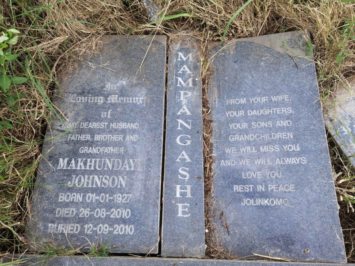 MAMPANGASHE Makhunday Johnson 1927-2010