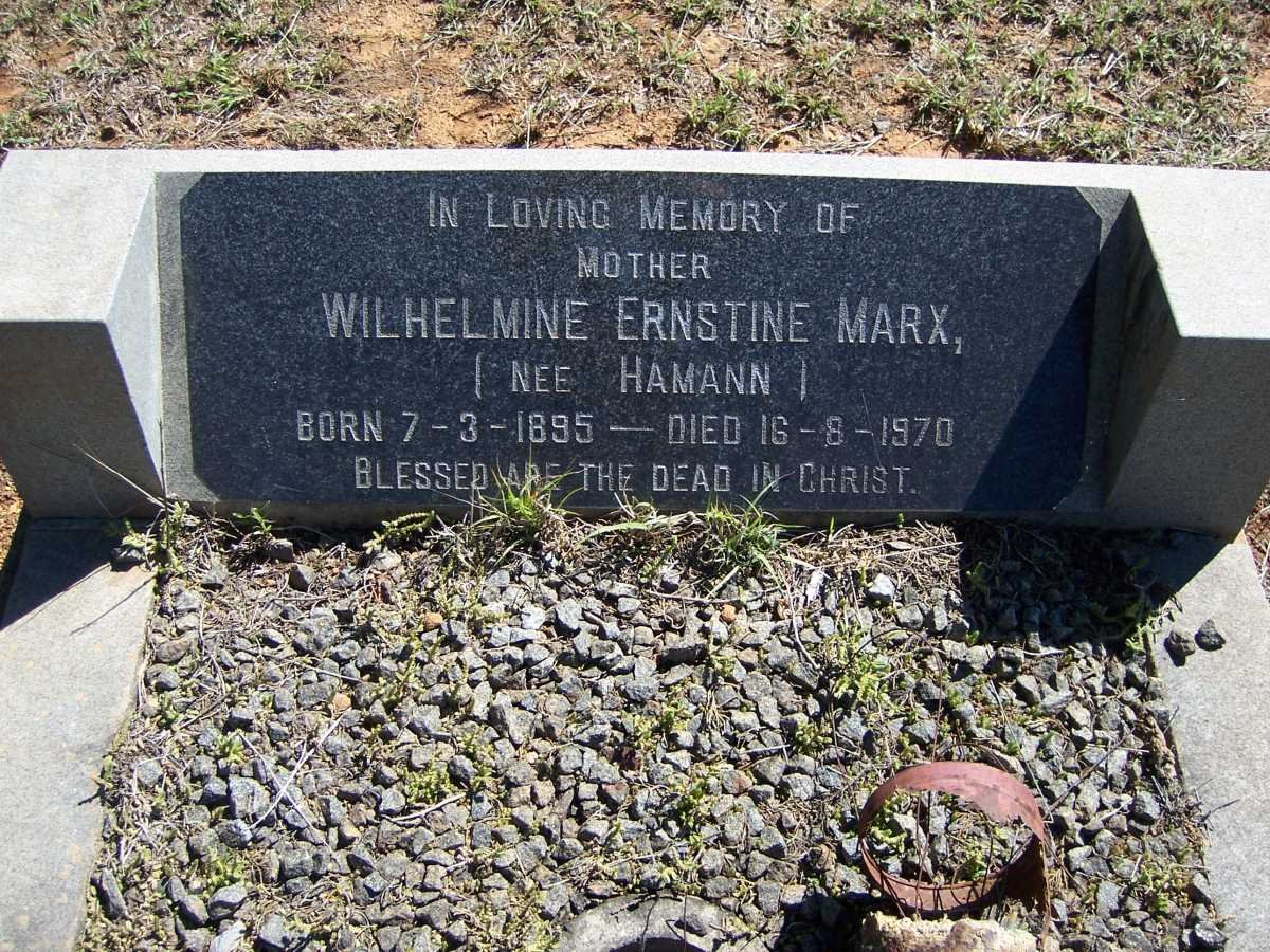 MARX Wilhelmine Ernstine nee HAMANN 1895-1970