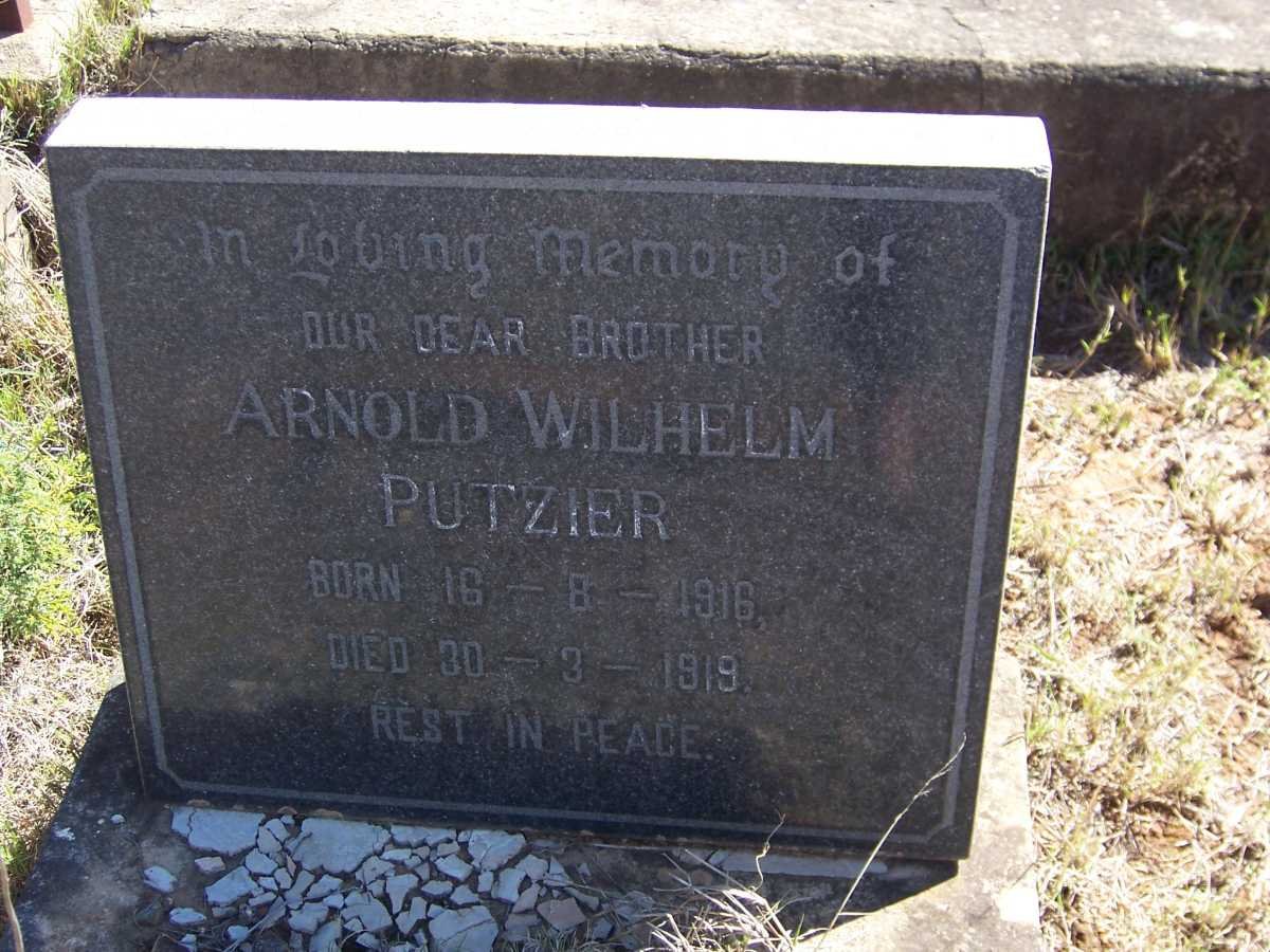 PUTZIER Arnold Wilhelm 1916-1919
