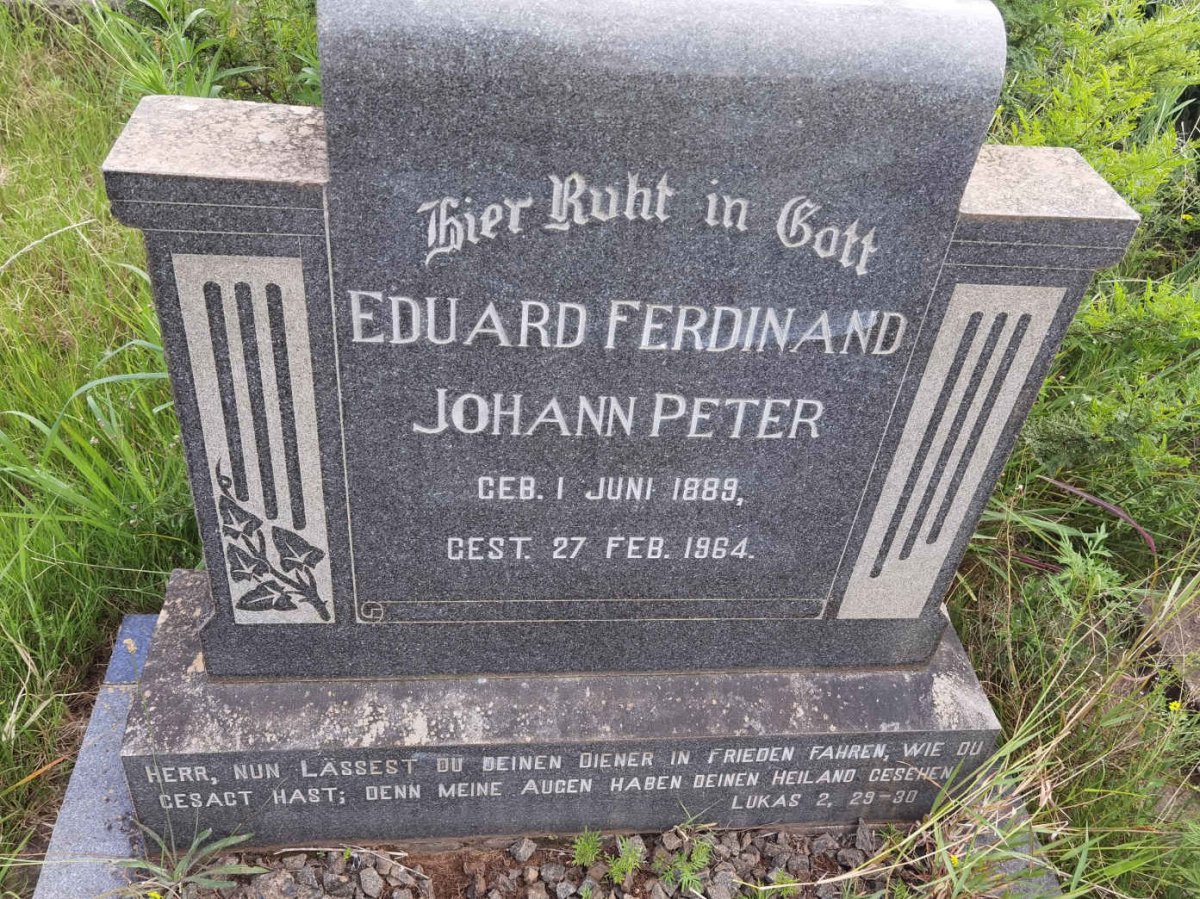 PETER Eduard Ferdinand Johann 1889-1964