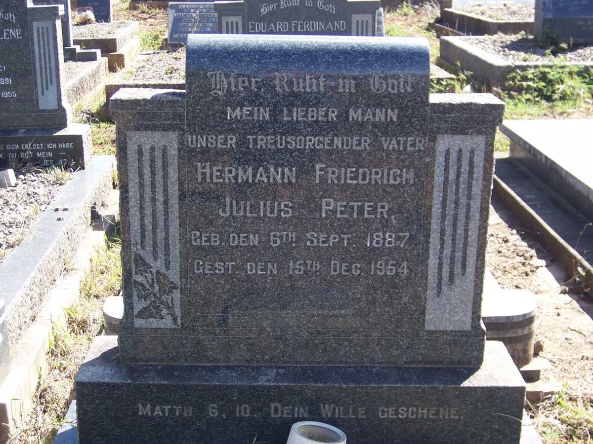 PETER Hermann Friedrich Julius 1887-1954