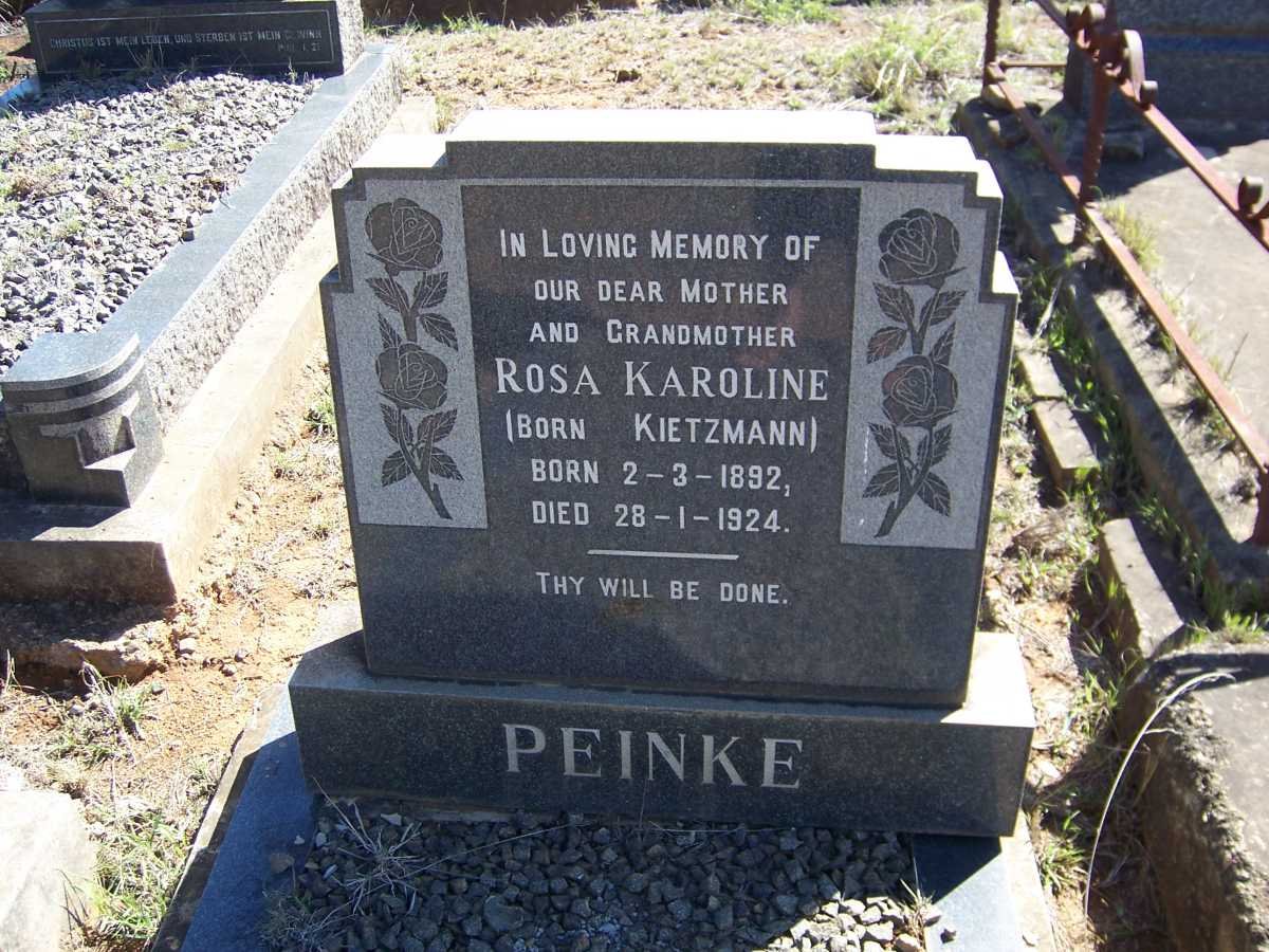 PEINKE Rosa Karoline nee KIETZMANN 1892-1924