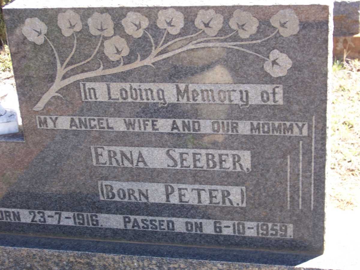 SEEBER Erna nee PETER 1916-1959