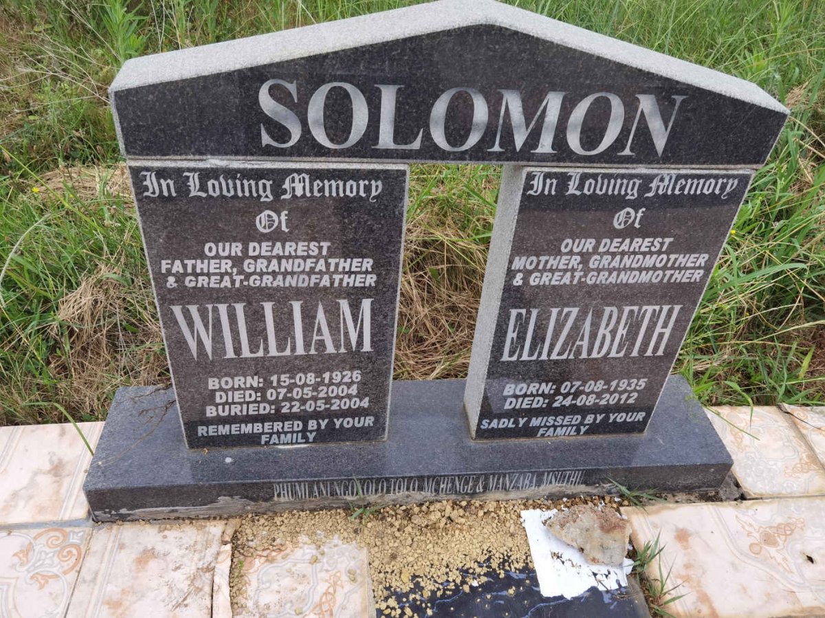 SOLOMON William 1926-2004 &amp; Elizabeth 1935-2012