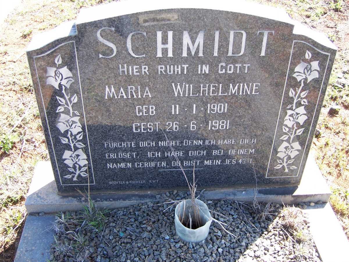 SCHMIDT Maria Wilhelmina 1901 - 1981