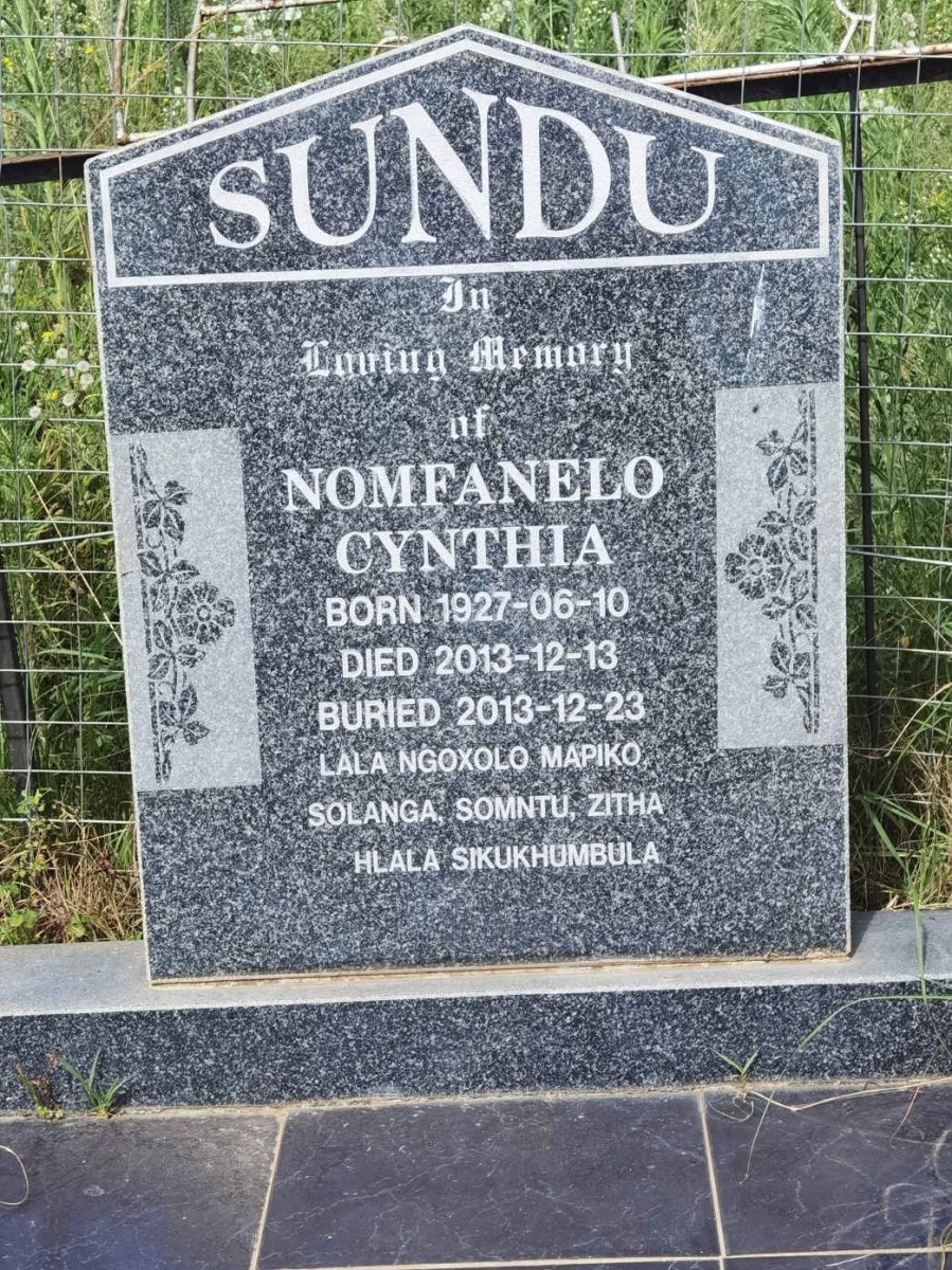 SUNDU Nomfanelo Cynthia 1927-2013