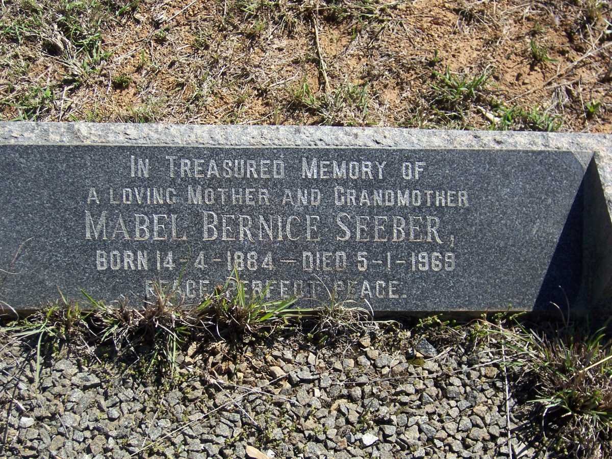 SEEBER Mabel Bernice 1884-1969