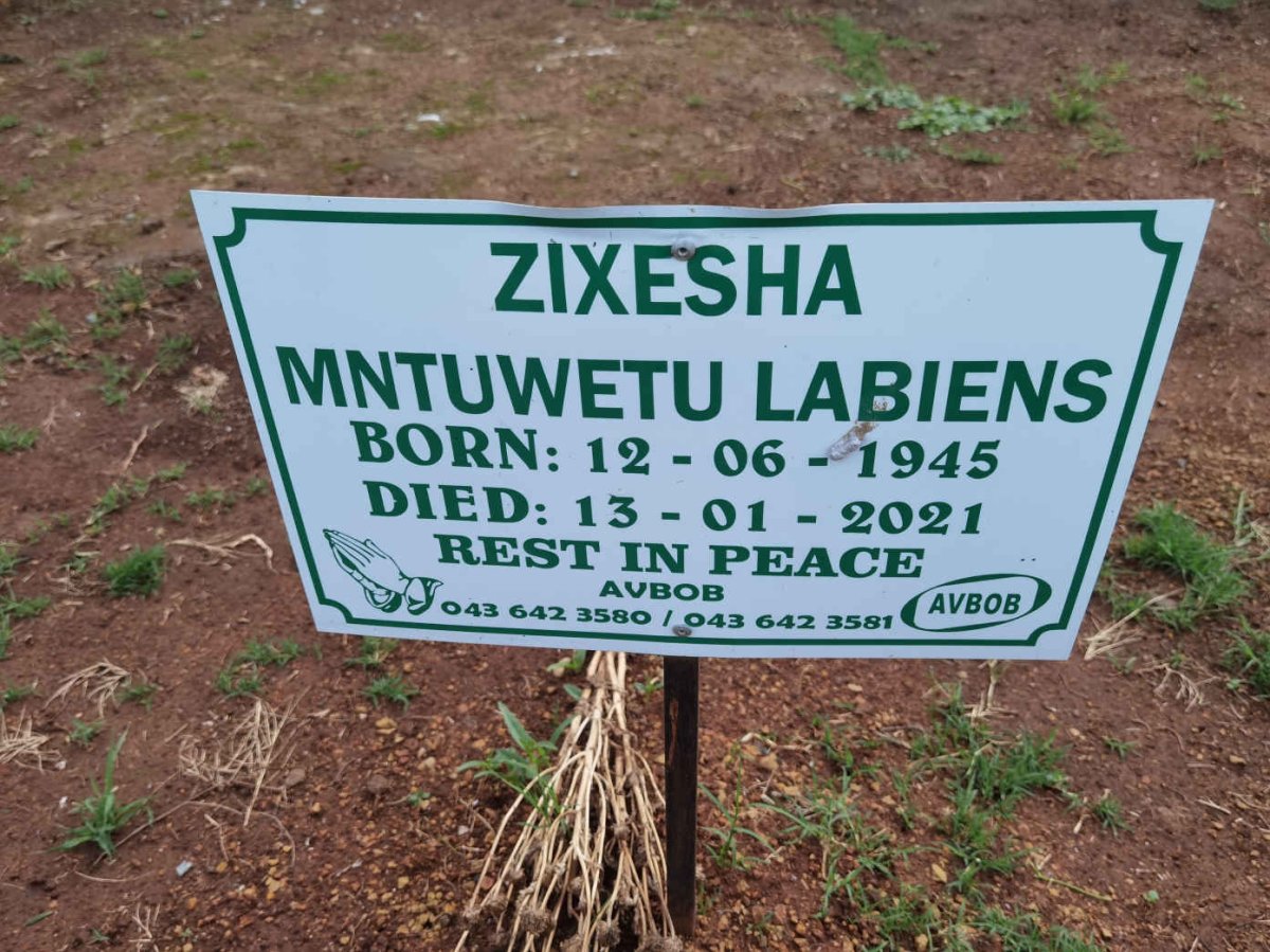 ZIXESHA Mntuwetu Labiens 1945-2021