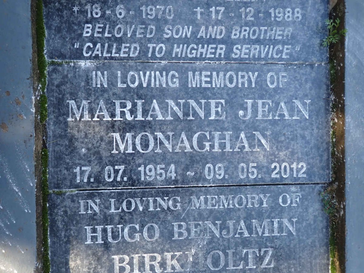 MONAGHAN Marianne Jean 1954-2012