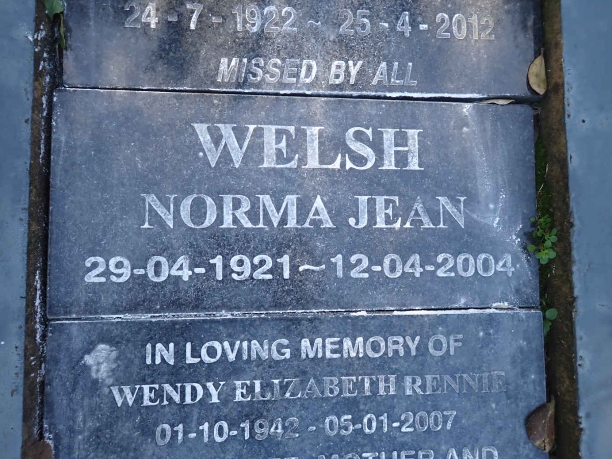 WELSH Norma Jean 1921-2004