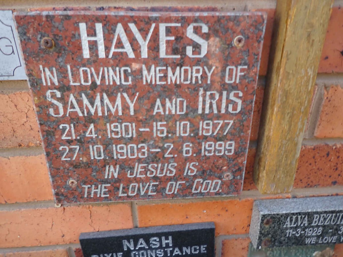 HAYES Sammy 1901-1977 & Iris 1903-1999