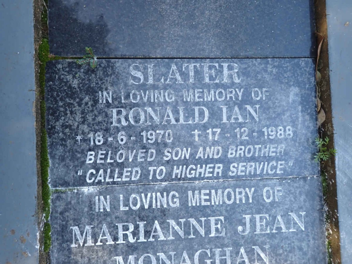 SLATER Ronald Ian 1970-1988