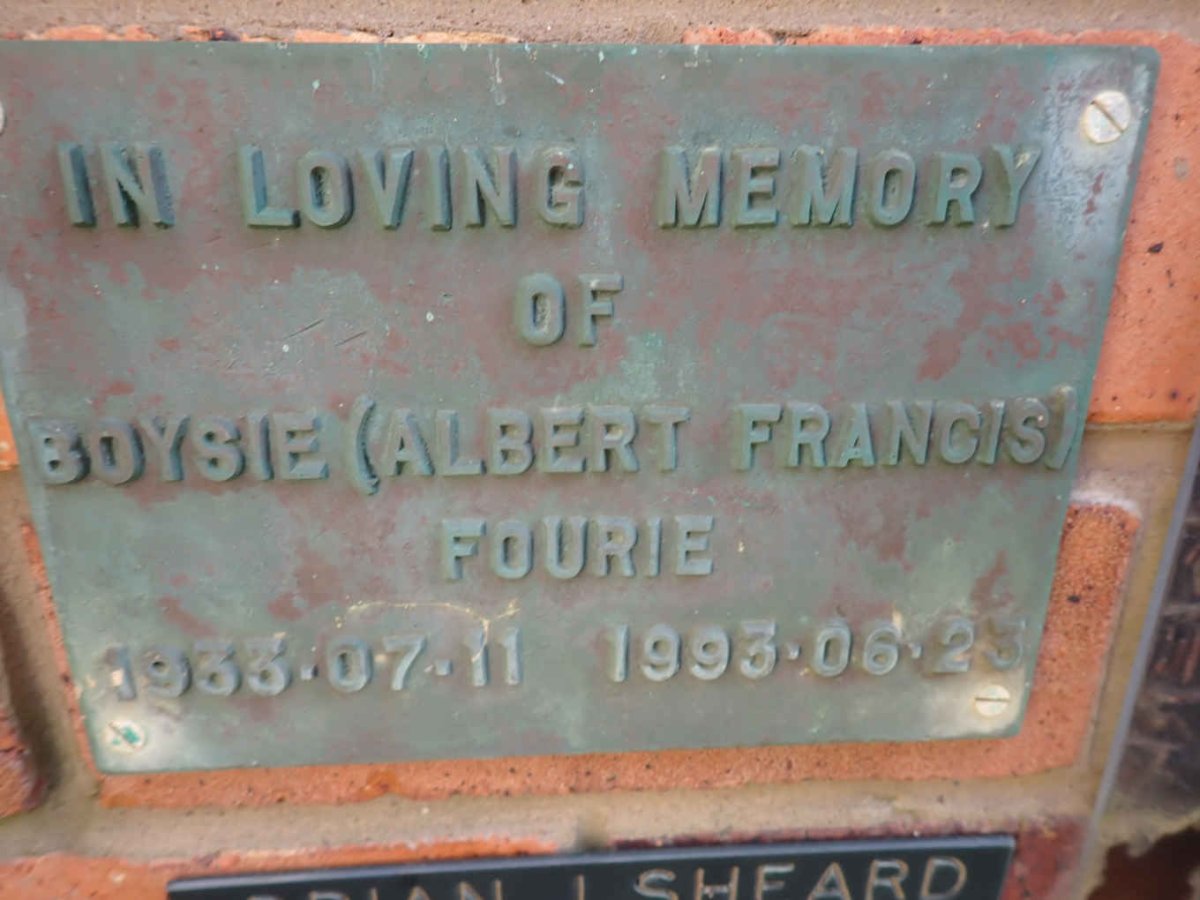 FOURIE Albert Francis 1933-1993